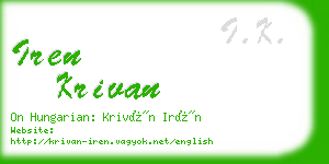 iren krivan business card